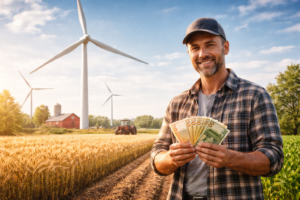 Combien rapporte une éolienne à un agriculteur ?