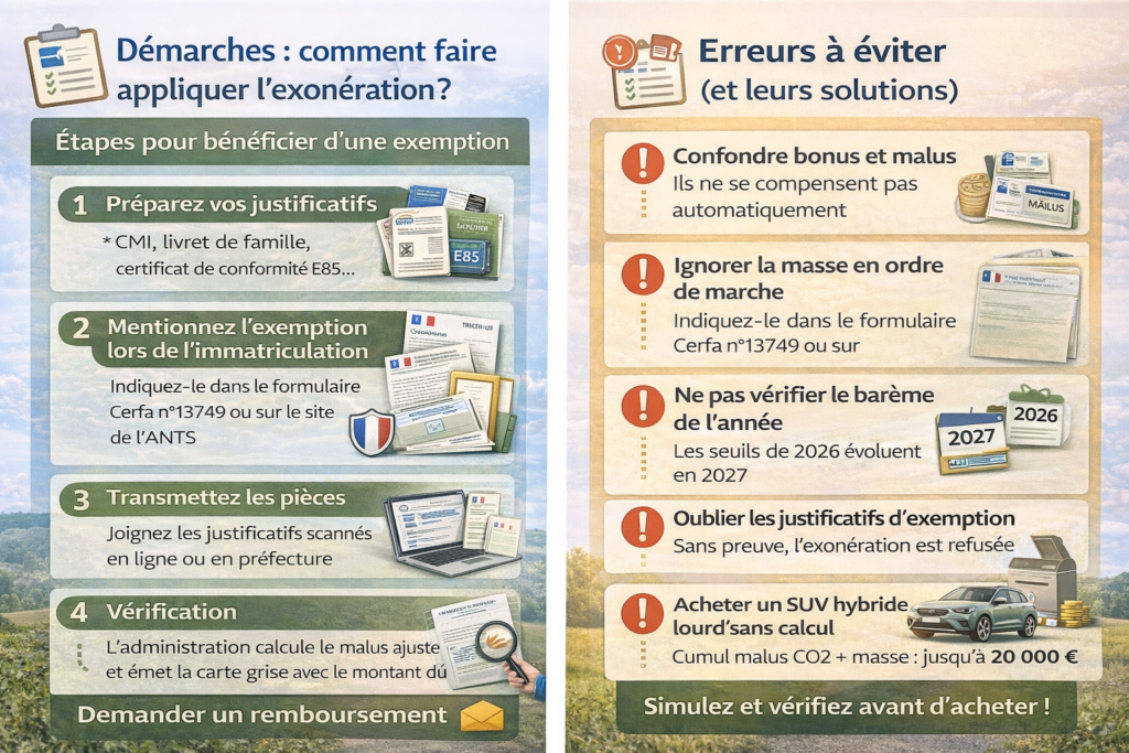 Processus d'exonération et erreurs à éviter