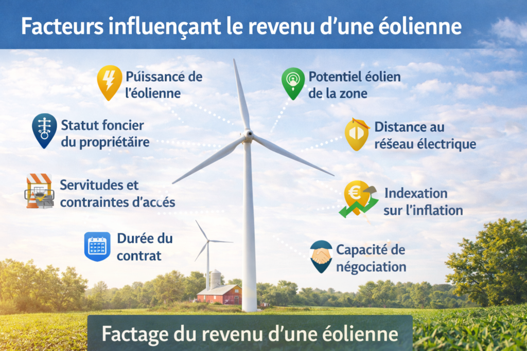 Facteurs influençant le revenu d'une éolienne